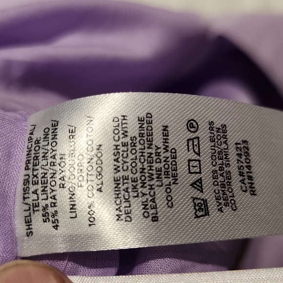 Loft Dress 55% Linen  Lavender  Sz 2 - Picture 7 of 11